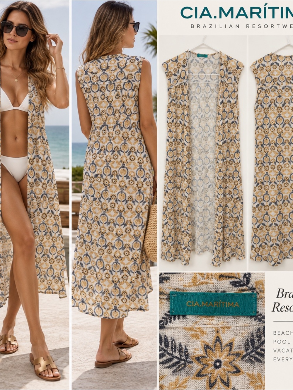 Cia Marítima Brazilian Resortwear Long Printed Cover-Up